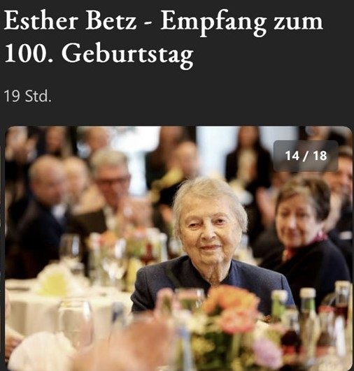 100 Jahre: Frau Dr. Esther Betz